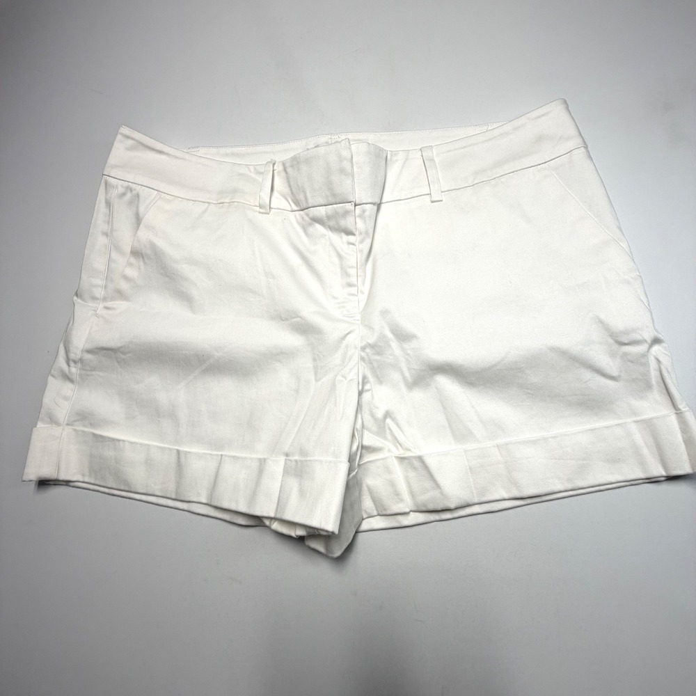 NY & Co White Cuffed Shorts Women's Size 18 High Rise Stretch